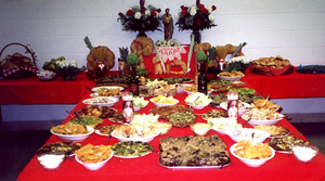 St Joseph's Day Table, laden with food