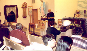 Father Fontana leading prayer